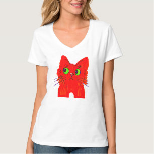 Helle Rote Katze — Mit Augen Wunder mit einer Dreh T-Shirt