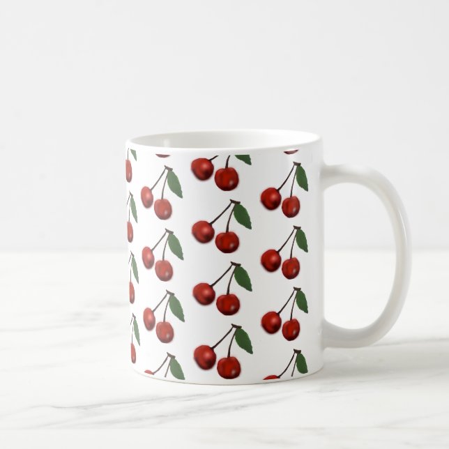 Helle rote Kirschen Kaffeetasse (Rechts)