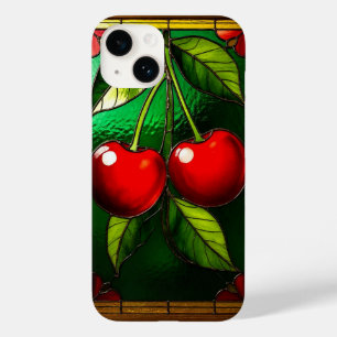 Helle rote Kirschen und grüne Blätter Case-Mate iPhone 14 Hülle