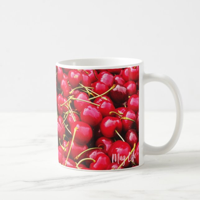 Helle rote KirschFoto-Tasse Kaffeetasse (Rechts)