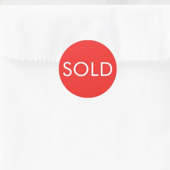 Helle rote moderne Typografie Custom Sold Runder Aufkleber ("Everyday is abundantly beautiful." 
Sincerely Best Wishes from Lucky Design World)