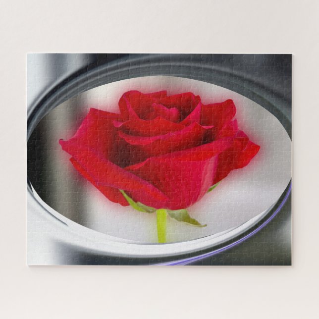 Helle rote Rose Puzzle (Horizontal)