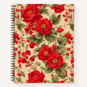 Helle Rote Rosen und Text Notizbuch