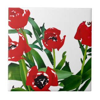 Helle rote Tulpen Fliese