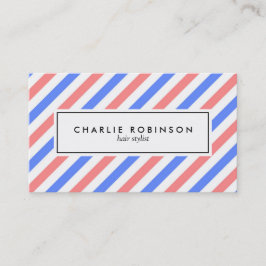 Helle rote und blaue Friseurstreifen-Visitenkarte Visitenkarte