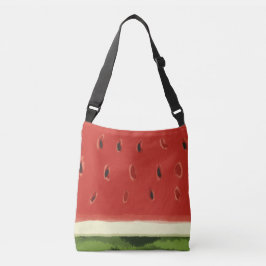 Helle Rote Wasserfarbe Wassermelone Crossbody Tasc Tragetaschen Mit Langen Trägern