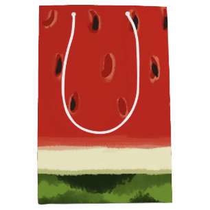 Helle rote Wasserfarbe Wassermelone Geschenktasche Mittlere Geschenktüte