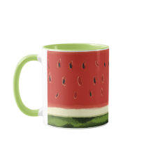 Helle Rote Wasserfarbe Wassermelone Grüne Tasse