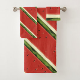 Helle Rote Wasserfarbe Wassermelone Handtuch Badhandtuch Set