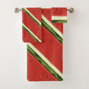 Helle Rote Wasserfarbe Wassermelone Handtuch Badhandtuch Set