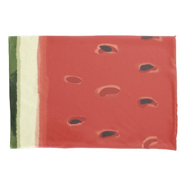 Helle Rote Wasserfarbe Wassermelone Pillowcase Kissenbezug (Vorderseite)