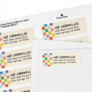 Helle Rücksendeadresse des Schachbretts