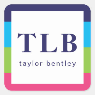 Helle Rugby Stripes Mit Monogramm Aufkleber