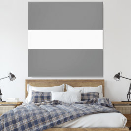 Helle saubere nautische Nod Chic Grau Weiße Streif Leinwanddruck