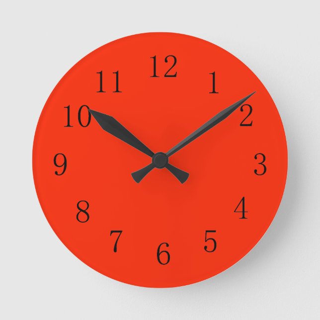 Helle Scarlet Red Kitchen Wall Clock Runde Wanduhr (Vorderseite)