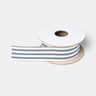 Helle Schiefer-graues Weiß-Striped Verpackung Satinband