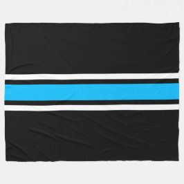 Helle, schlanke blaue, weiße Streifen auf schwarze Fleecedecke