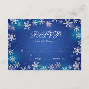Helle Schneeflocken Blauer Winter UAWG RSVP Karte