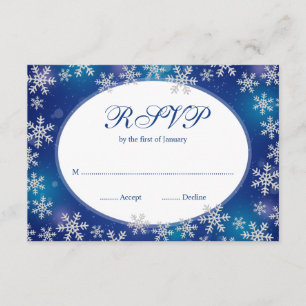 Helle Schneeflocken Blauer Winter UAWG RSVP Karte