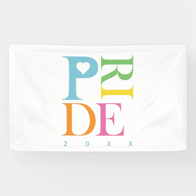 HELLE, SCHÖNE, FARBHAFTE FUN PRIDE TYPOGRAPHIE BANNER (Horizontal)