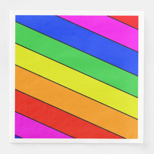 Helle schöne STRIPES in einem Regenbogen Serviette