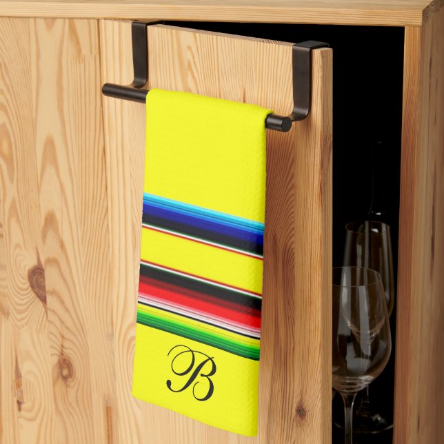 Helle Seifenstreifen, monogramm Küchentuch (Drittel gefaltet)