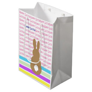 Helle Silhouette und fröhliches Osterdesign Mittlere Geschenktüte