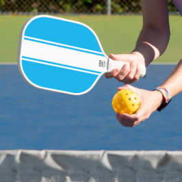 Helle Sky Blue Slim White Racing Streifen Pickleball Schläger