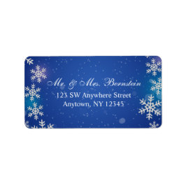Helle Snowflakes Blue Winter Adresse Adressaufkleber