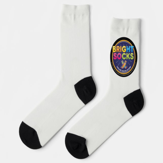 Helle Socken Helle Weiße Mit Logo (Linkes Detail)