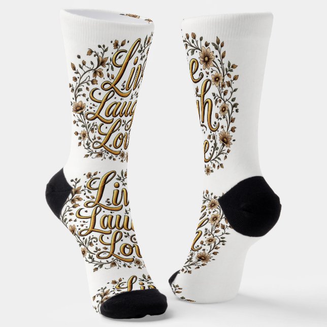 Helle Socken Live Laugh Love 0044028 (Gewinkelt)