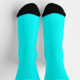 Helle Socken RANDOPIX Einfarbig Electric Cyan