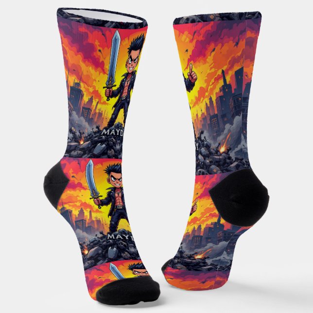 Helle Socken RANDOPIX MAYDAY 0039499 (Gewinkelt)