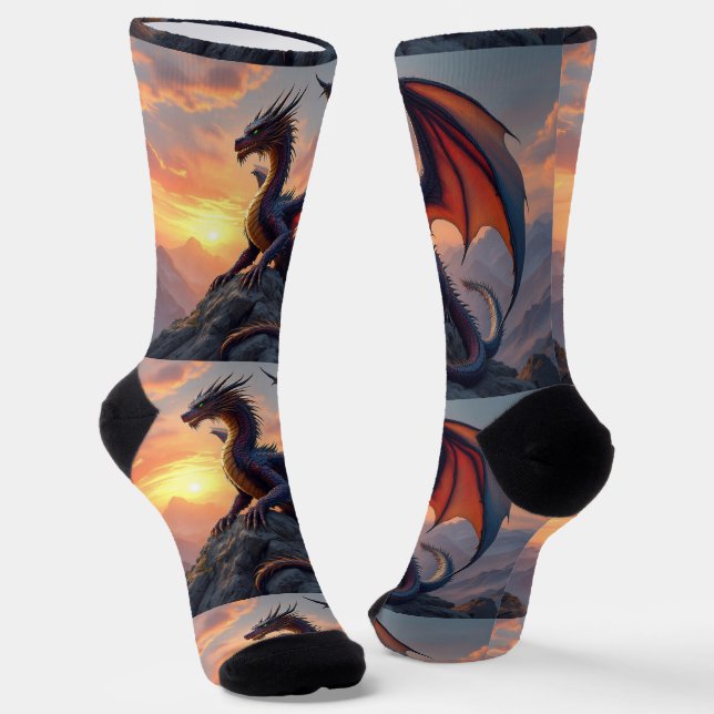 Helle Socken UNISEX Rock Drache 0040761 (Gewinkelt)