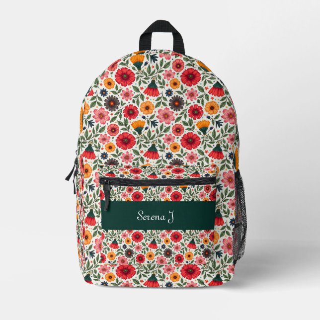 Helle Sommer-Blume Bedruckter Rucksack (Vorderseite)
