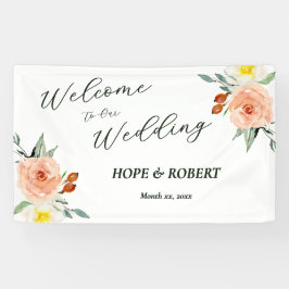 Helle Sommer-Blume Hochzeitsempfang Banner