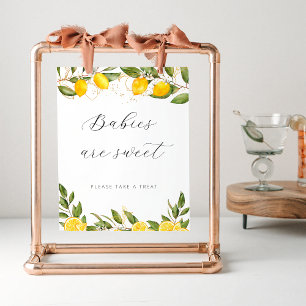 Helle Sommer-Limonen-Baby-Shower-Babys sind süß Poster