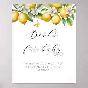 Helle Sommer-Limonen-Baby-Shower-Bücher für Baby Poster