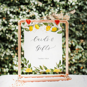 Helle Sommer-Limonen-Baby-Shower-Karten und Gesche Poster