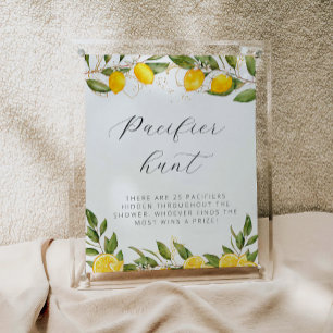 Helle Sommer-Limonen-Baby-Shower-Schnuller-Suche Poster