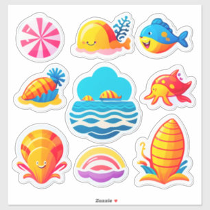 Helle Sommer-Sticker-Set Aufkleber