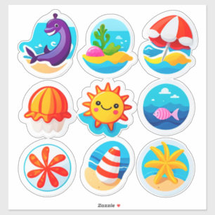 Helle Sommer-Sticker-Set Aufkleber