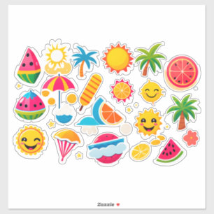 Helle Sommer-Sticker-Set Aufkleber