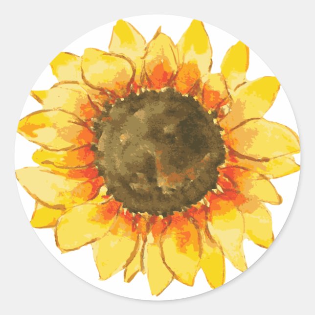 Helle Sommersonnenblume Runder Aufkleber (Vorderseite)