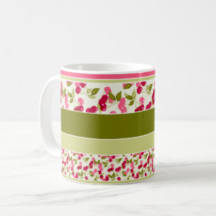 Helle Sommerstreifenmuster aus mehrfarbigem Kaffeetasse