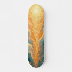 Helle Sonne Teilende Wolken Szenisches Design Skateboard