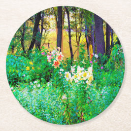 Helle Sonnenaufgänge mit Tree Lilis in meinem Rubi Runder Pappuntersetzer