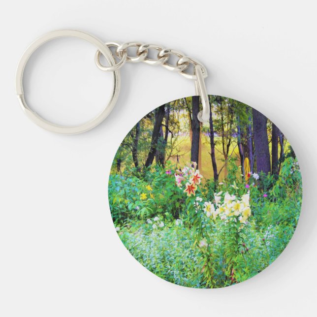 Helle Sonnenaufgänge mit Tree Lilis in meinem Rubi Schlüsselanhänger (Vorderseite)