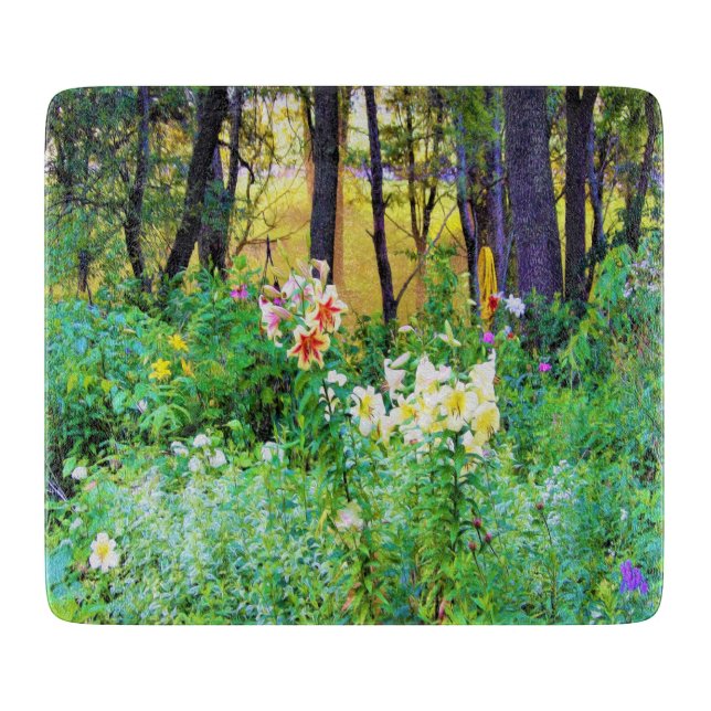 Helle Sonnenaufgänge mit Tree Lilis in meinem Rubi Schneidebrett (Vorderseite)