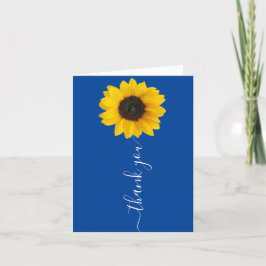 Helle Sonnenblume auf blau | Vielen Dank. Dankeskarte